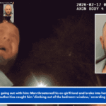 Over her not going out with him: Man threatened his ex-girlfriend and broke into her home, then 'froze' as authorities caught him 'climbing out of the bedroom window,' according to police.