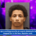 Georgia guy working security at a party detained a lady and slapped her in the face, deputies said.