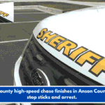 Union County high-speed chase finishes in Anson County with stop sticks and arrest.