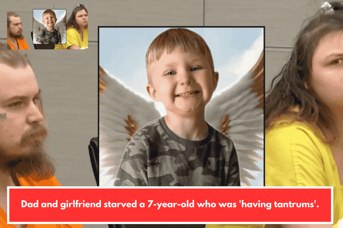 Dad and girlfriend starved a 7-year-old who was 'having tantrums'.