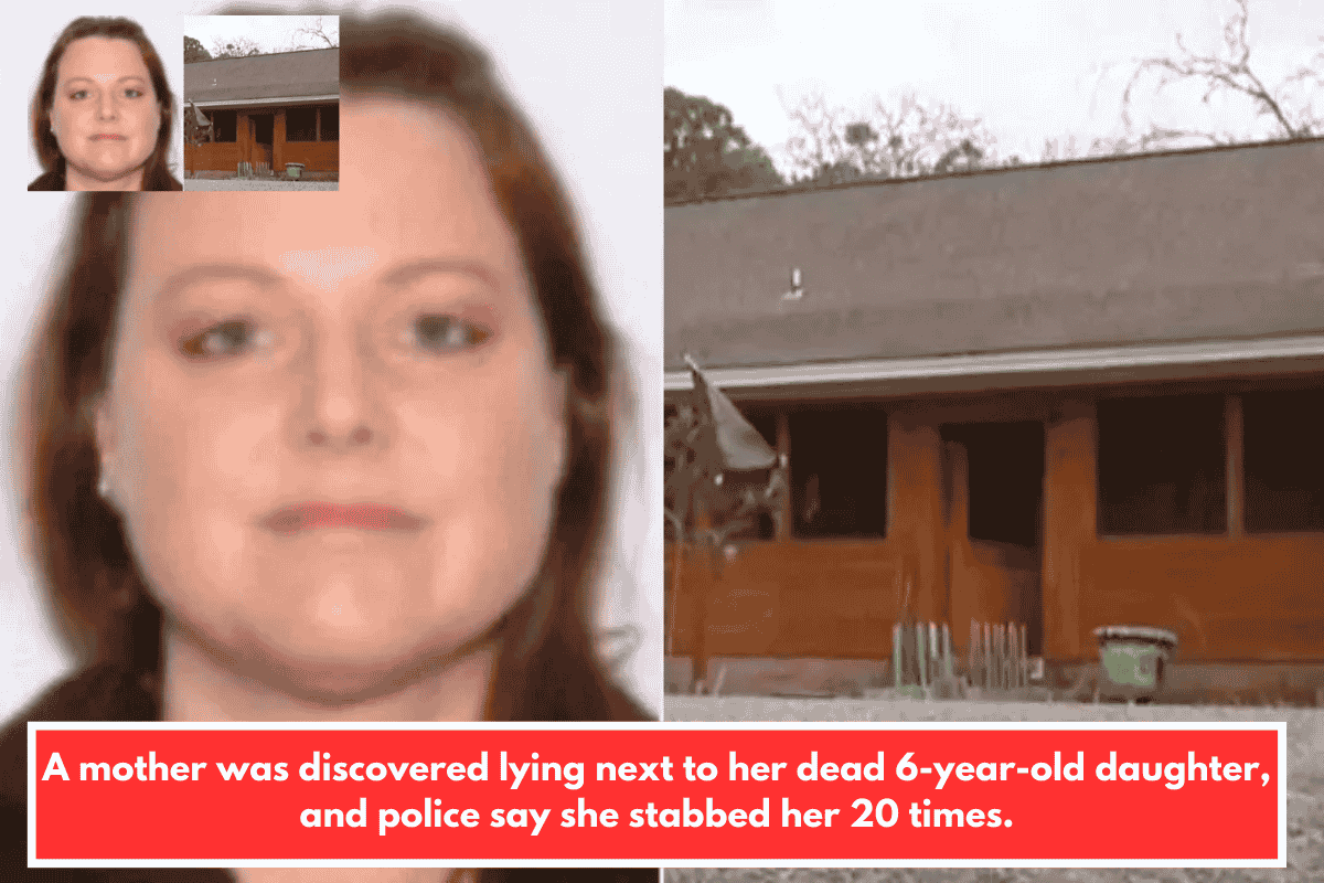 A mother was discovered lying next to her dead 6-year-old daughter, and police say she stabbed her 20 times.
