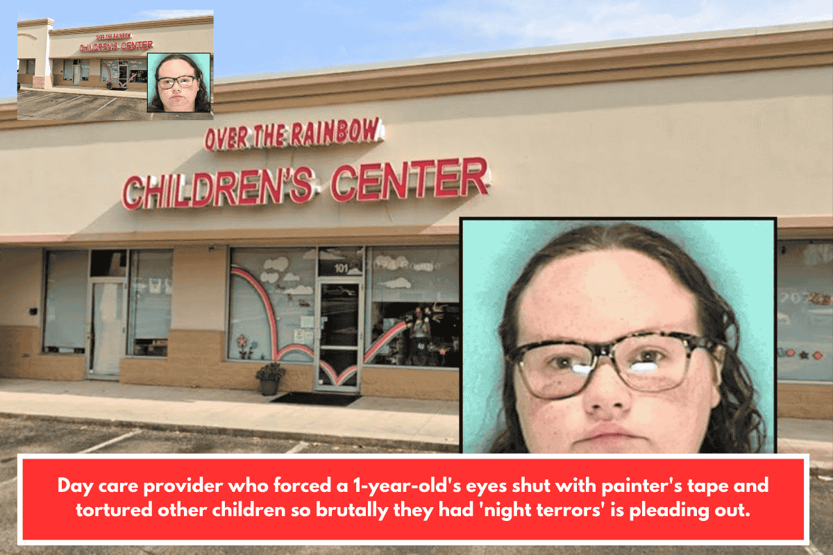 Day care provider who forced a 1-year-old's eyes shut with painter's tape and tortured other children so brutally they had 'night terrors' is pleading out.