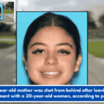 A 19-year-old mother was shot from behind after leaving an argument with a 20-year-old woman, according to police.