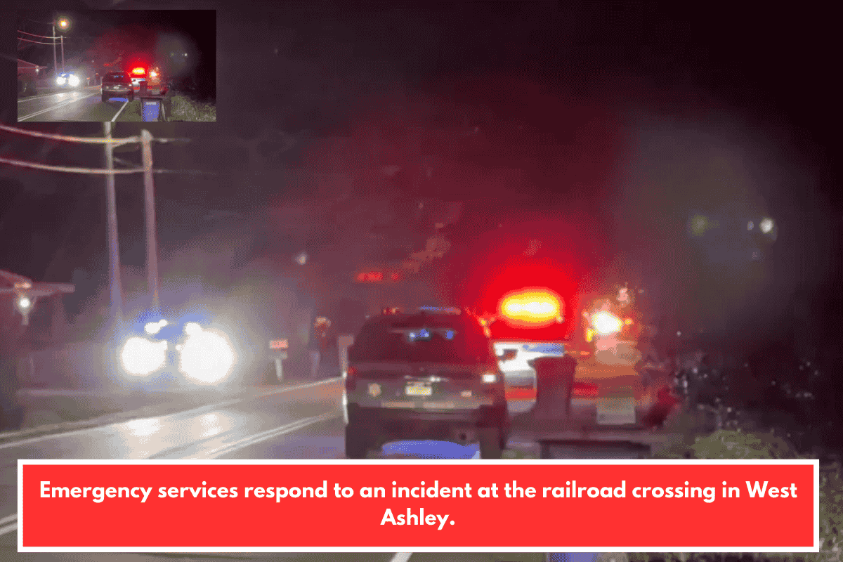 Emergency services respond to an incident at the railroad crossing in West Ashley.