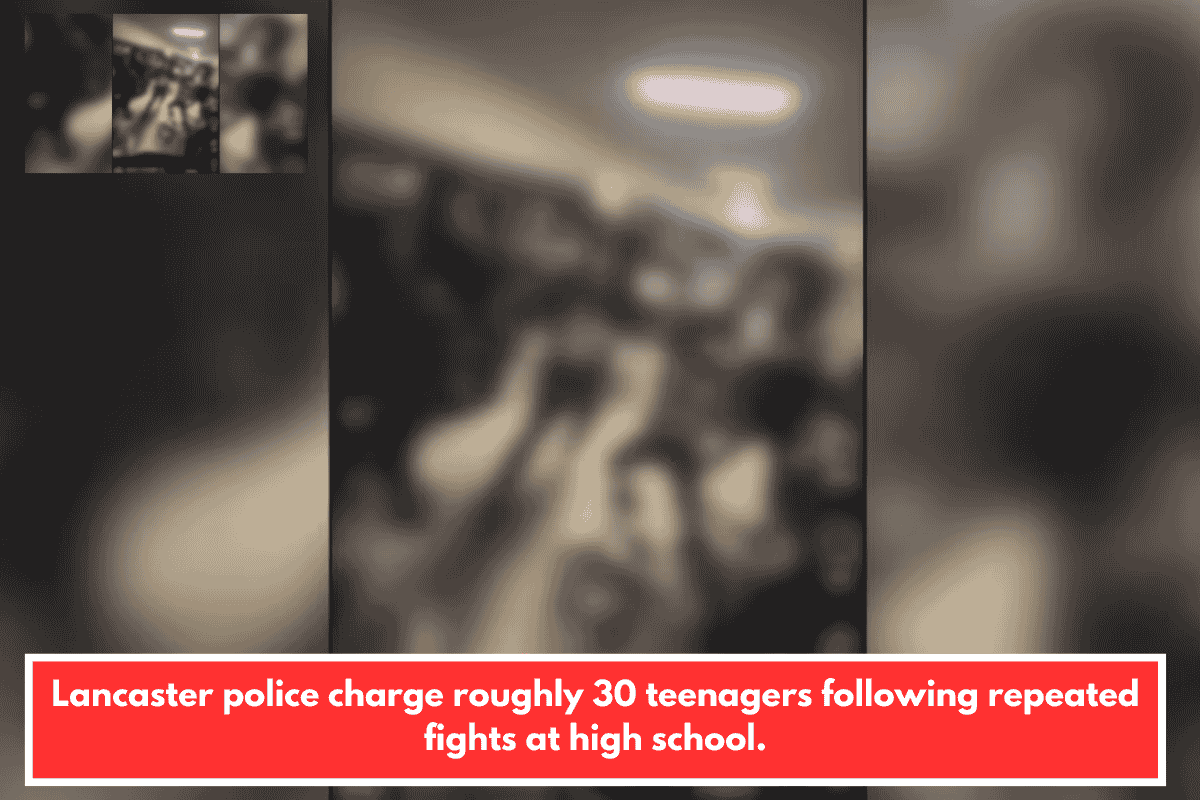 Lancaster police charge roughly 30 teenagers following repeated fights at high school.