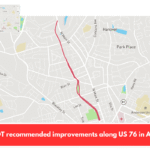 The SCDOT recommended improvements along US 76 in Anderson.