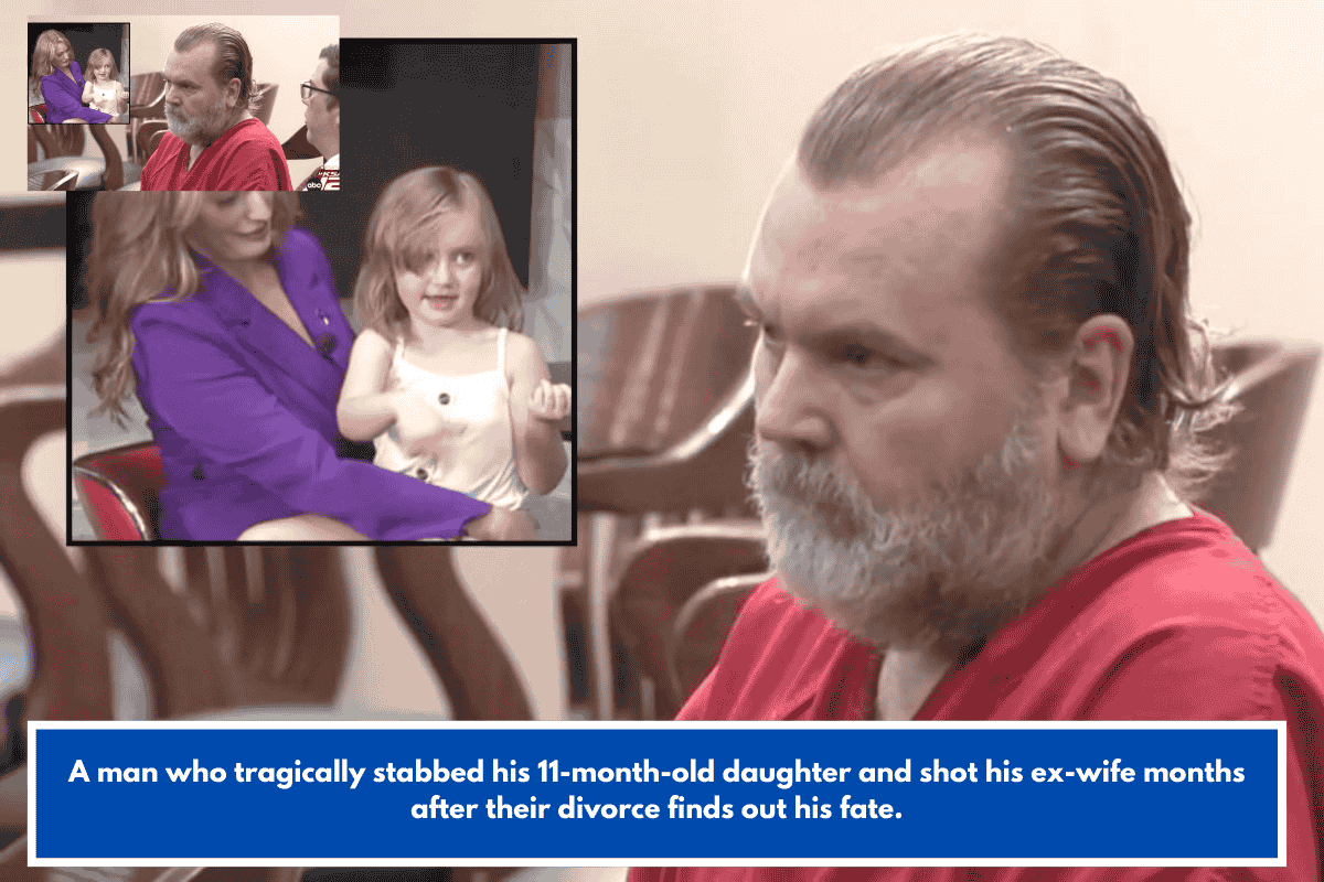 A man who tragically stabbed his 11-month-old daughter and shot his ex-wife months after their divorce finds out his fate.