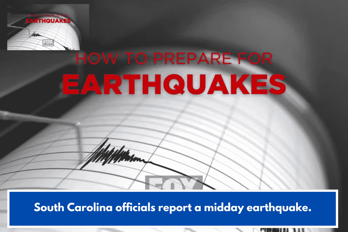 South Carolina officials report a midday earthquake.