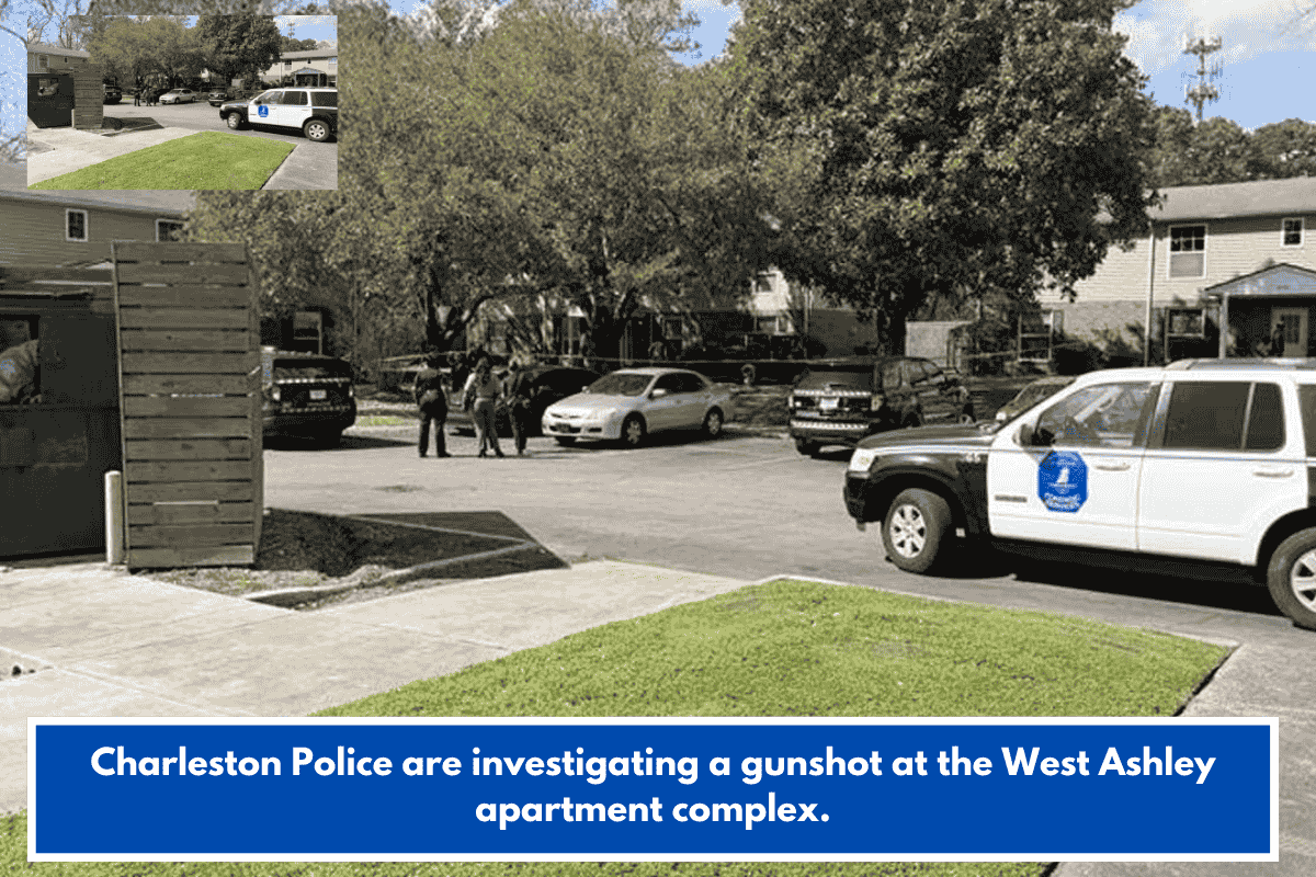 Charleston Police are investigating a gunshot at the West Ashley apartment complex.