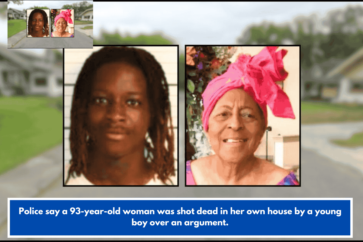 Police say a 93-year-old woman was shot dead in her own house by a young boy over an argument.
