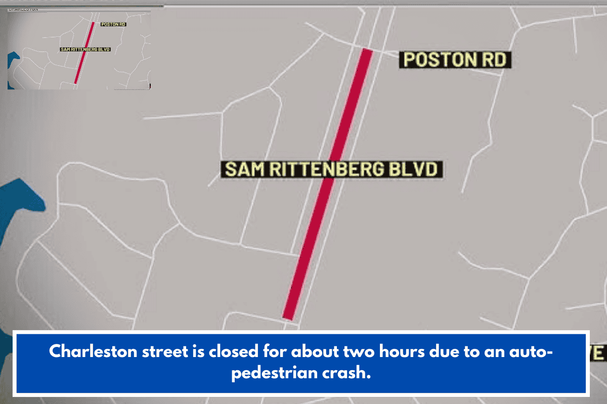 Charleston street is closed for about two hours due to an auto-pedestrian crash.