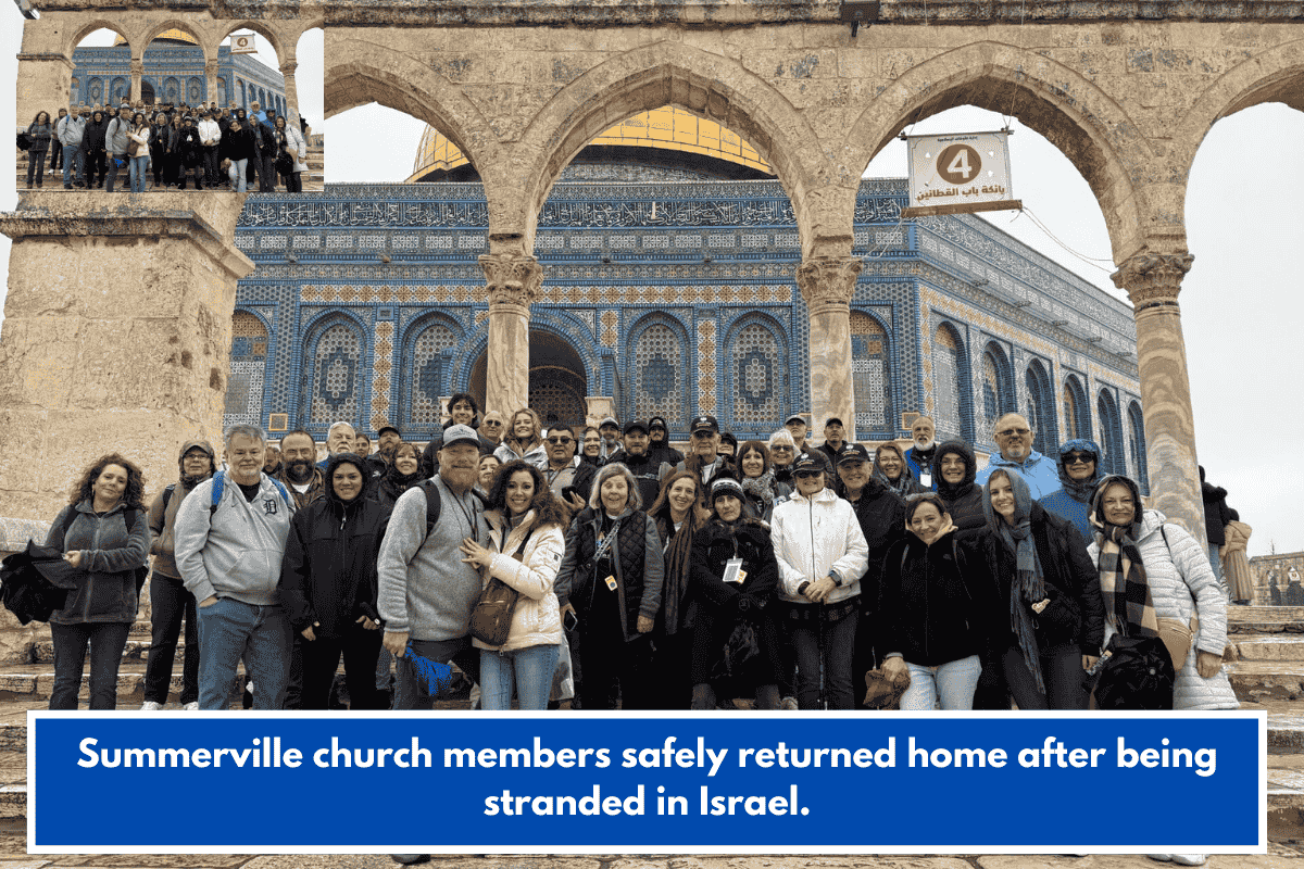Summerville church members safely returned home after being stranded in Israel.