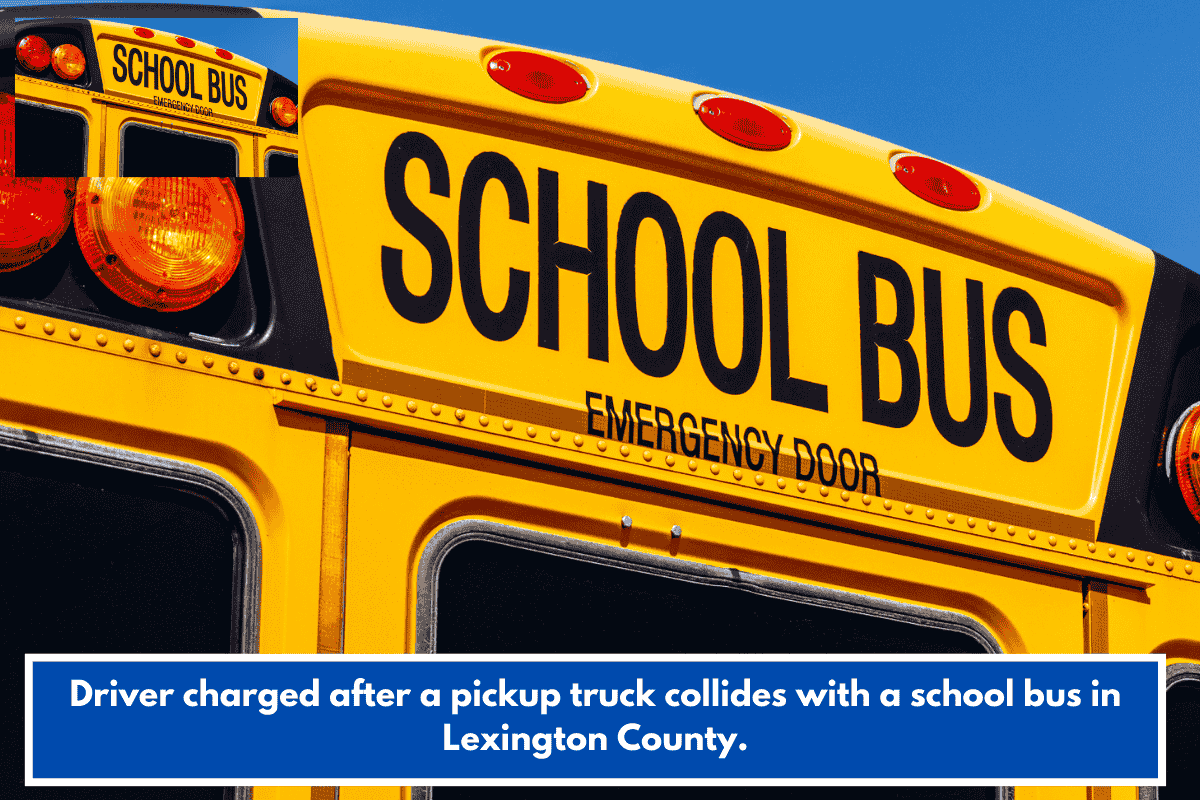 Driver charged after a pickup truck collides with a school bus in Lexington County.