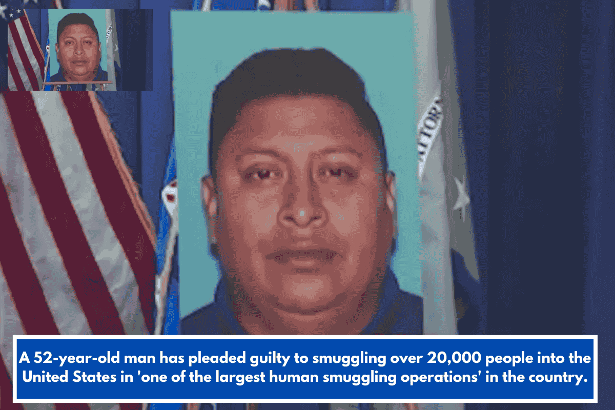A 52-year-old man has pleaded guilty to smuggling over 20,000 people into the United States in 'one of the largest human smuggling operations' in the country.