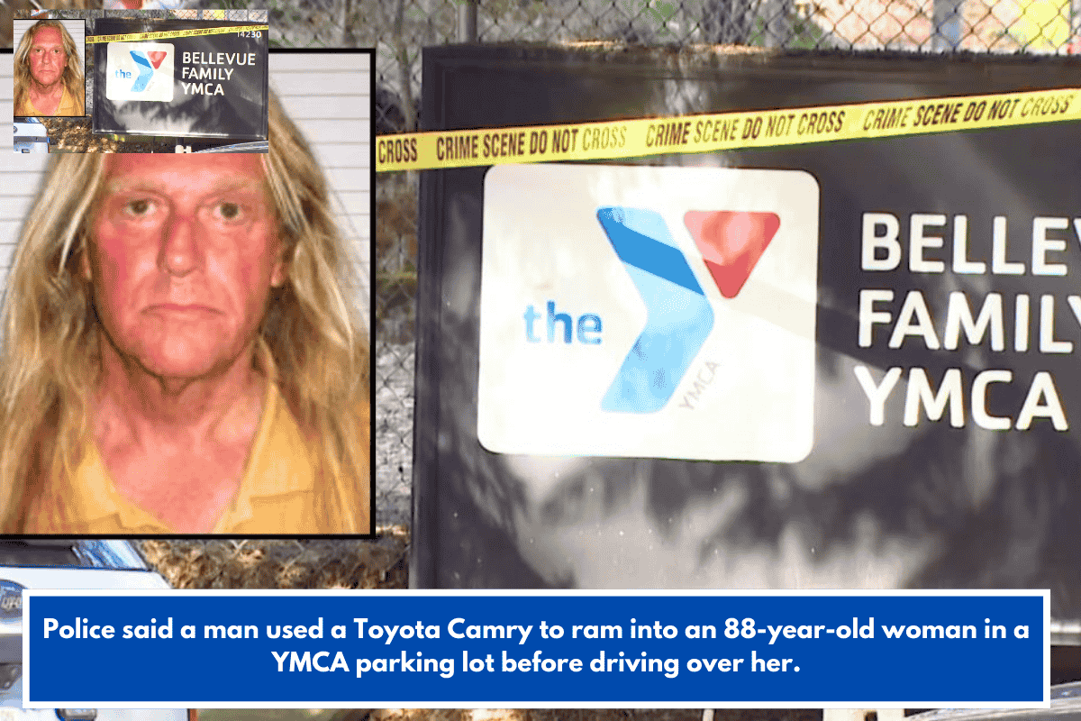 Police said a man used a Toyota Camry to ram into an 88-year-old woman in a YMCA parking lot before driving over her.