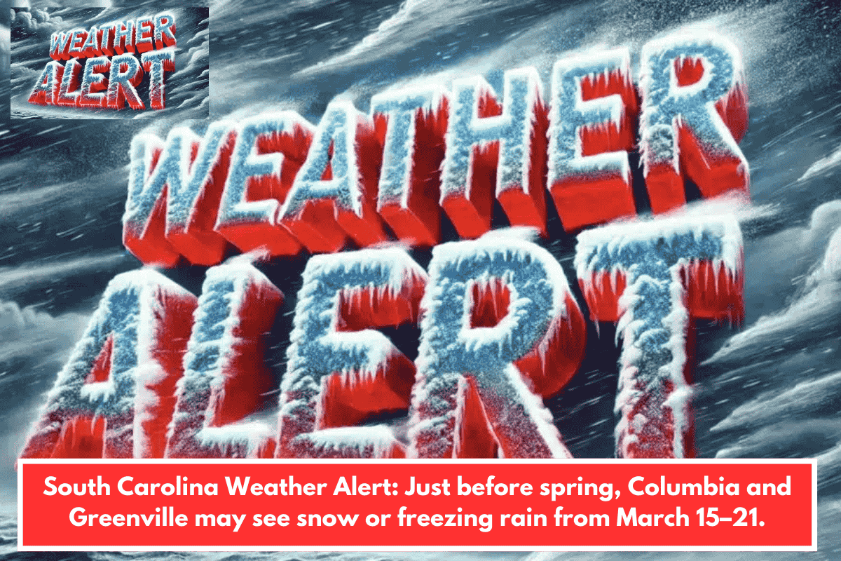 South Carolina Weather Alert: Just before spring, Columbia and Greenville may see snow or freezing rain from March 15–21.