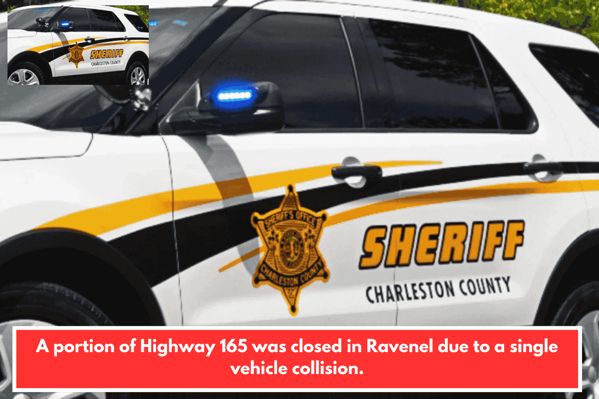 A portion of Highway 165 was closed in Ravenel due to a single vehicle collision.