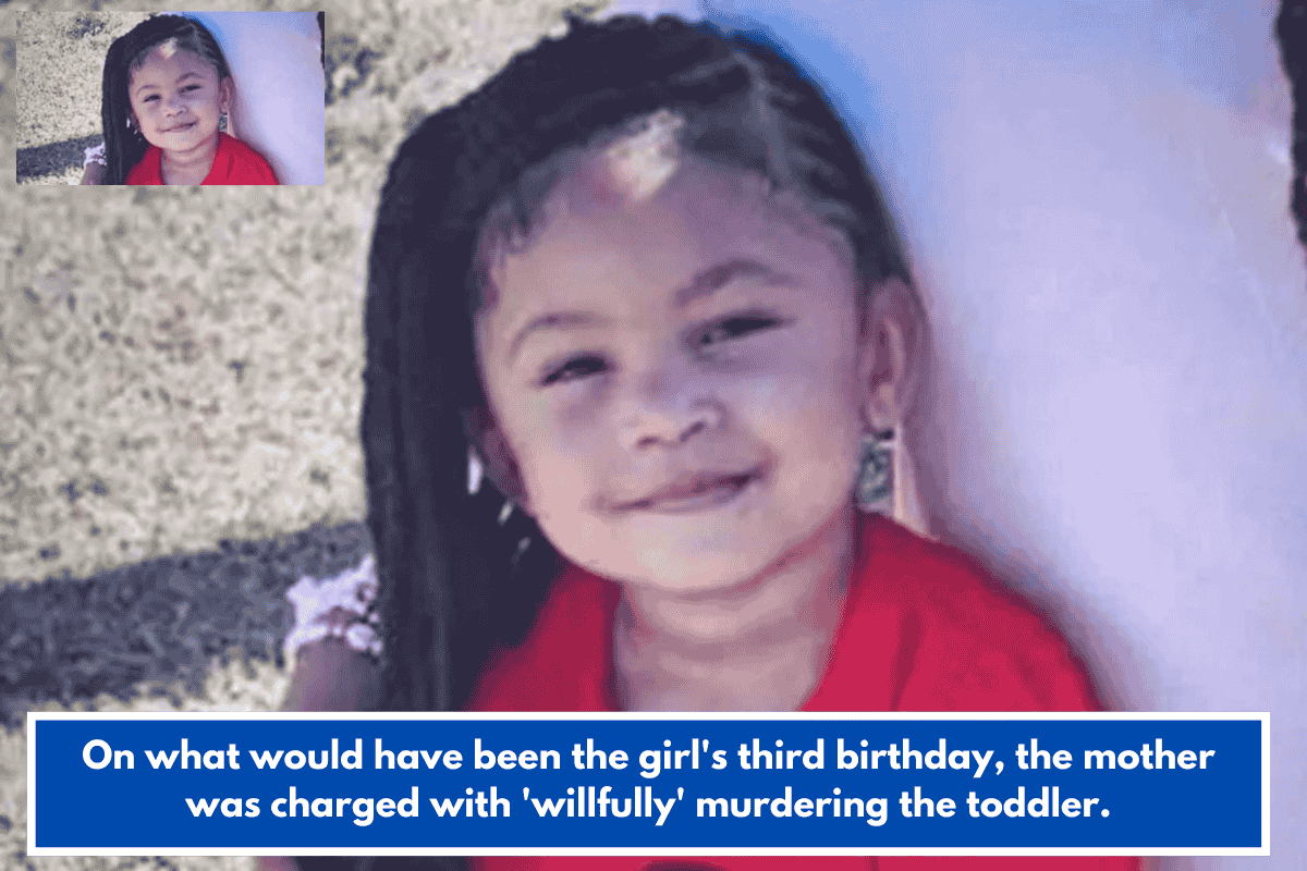 On what would have been the girl's third birthday, the mother was charged with 'willfully' murdering the toddler.