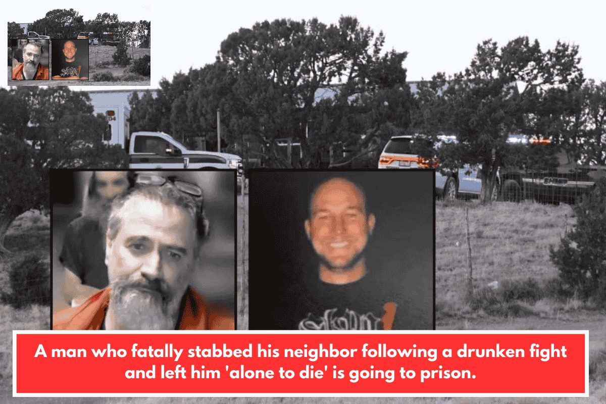 A man who fatally stabbed his neighbor following a drunken fight and left him 'alone to die' is going to prison.