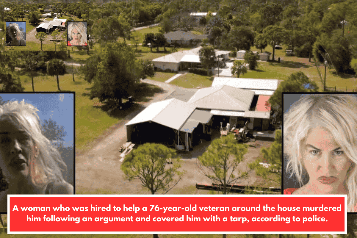 A woman who was hired to help a 76-year-old veteran around the house murdered him following an argument and covered him with a tarp, according to police.