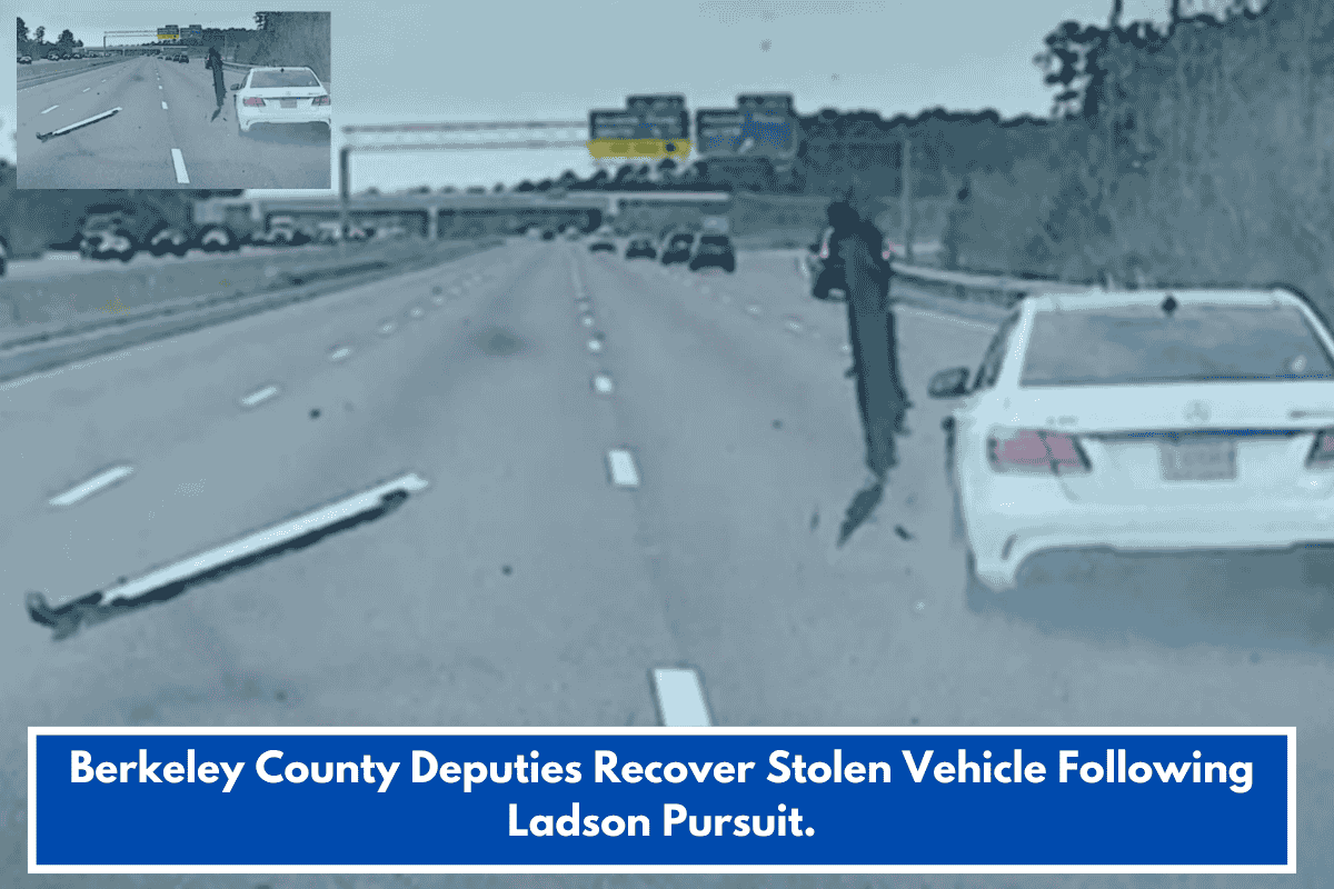 Berkeley County Deputies Recover Stolen Vehicle Following Ladson Pursuit.