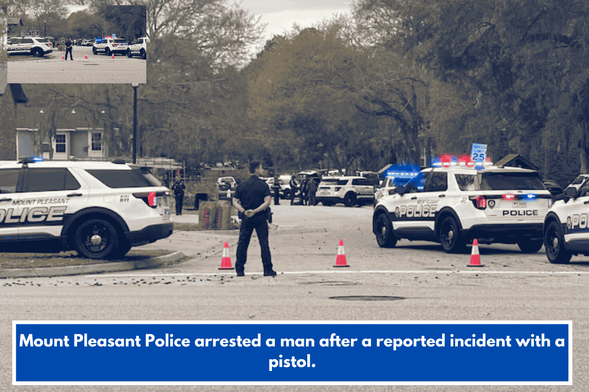 Mount Pleasant Police arrested a man after a reported incident with a pistol.