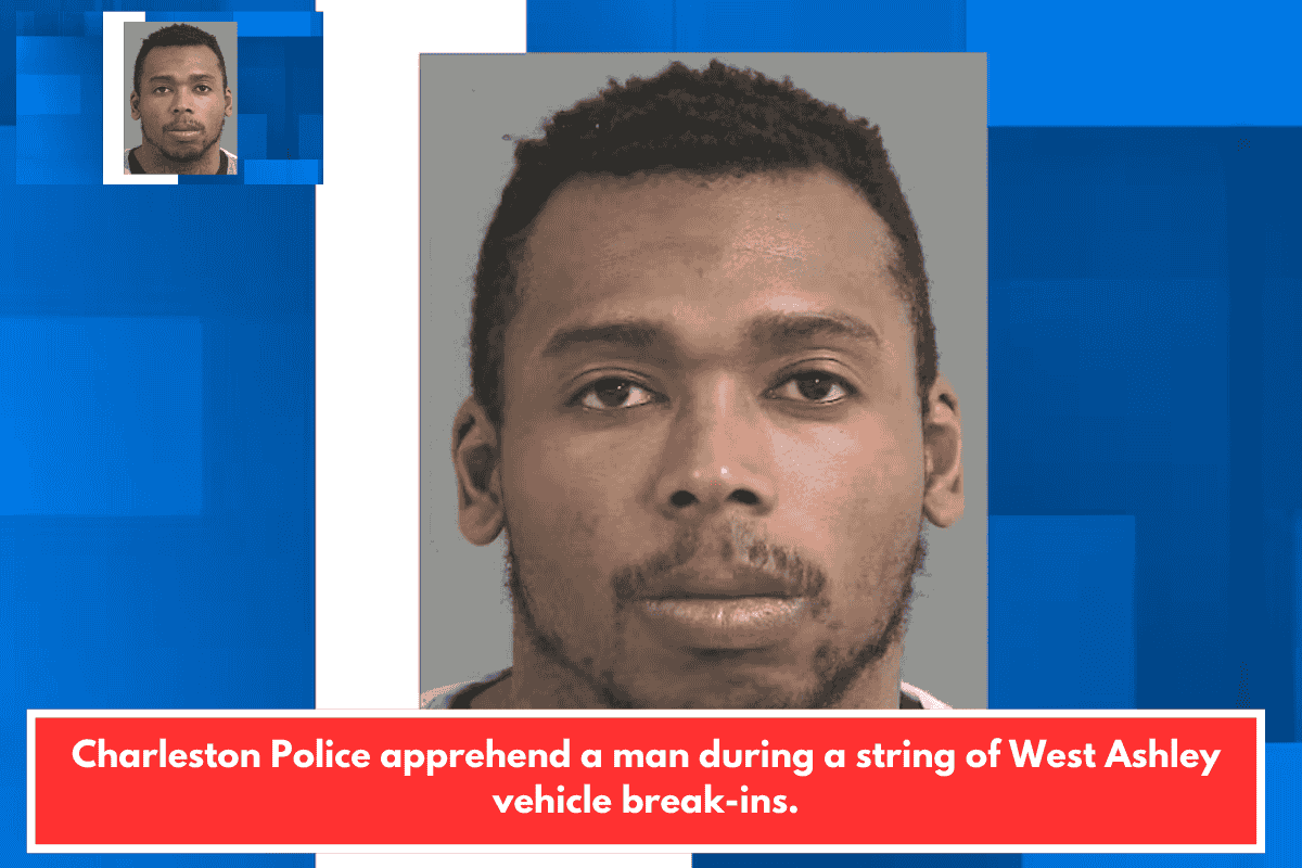 Charleston Police apprehend a man during a string of West Ashley vehicle break-ins.