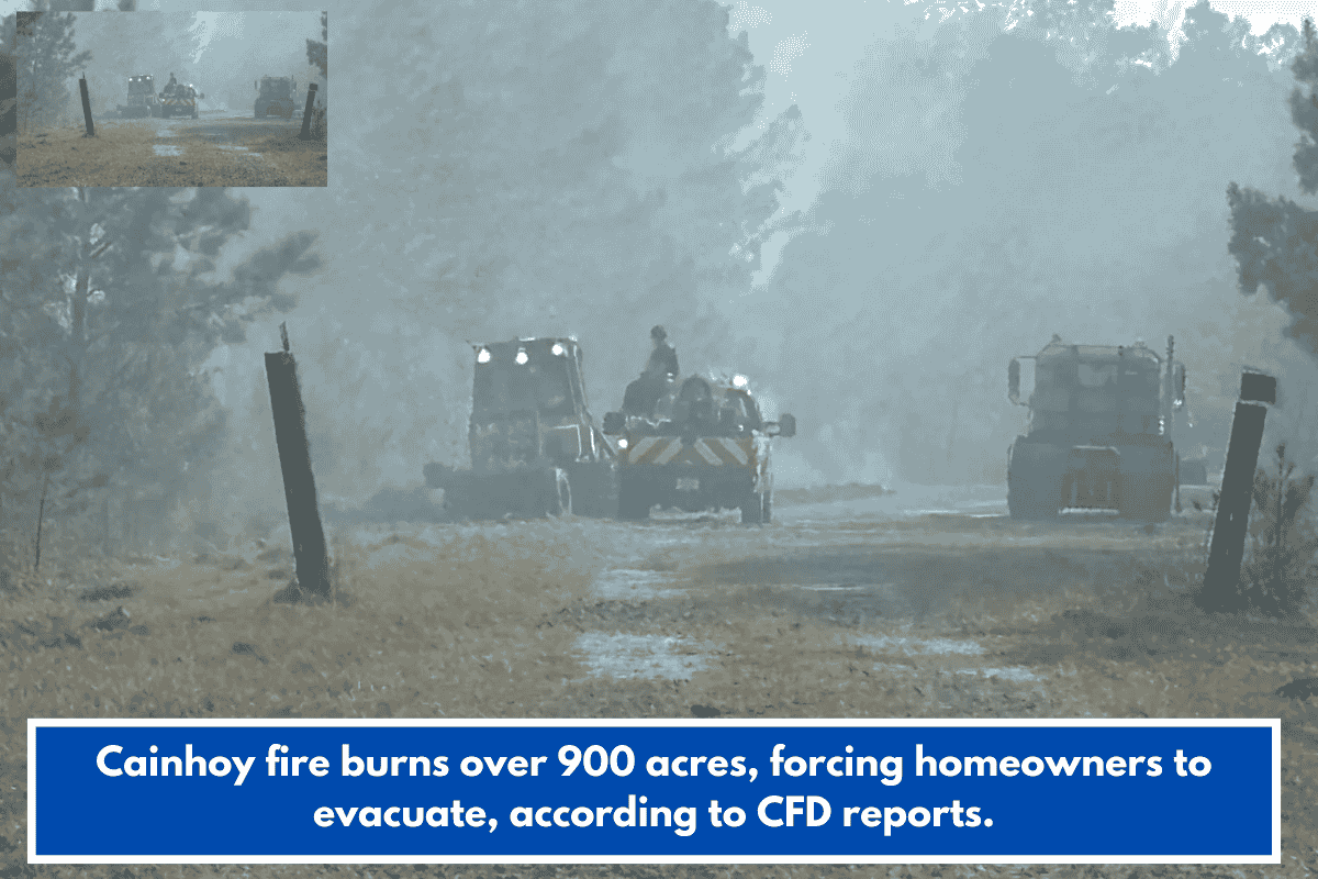 Cainhoy fire burns over 900 acres, forcing homeowners to evacuate, according to CFD reports.