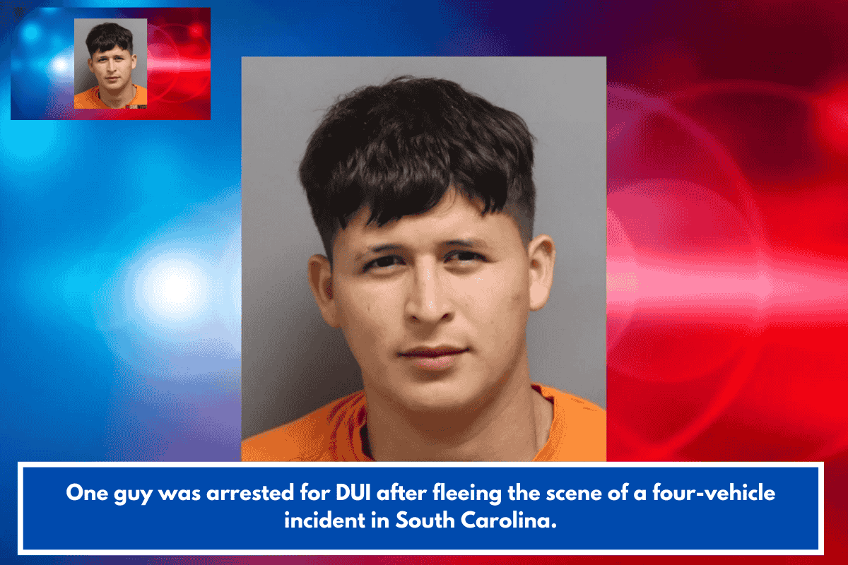 One guy was arrested for DUI after fleeing the scene of a four-vehicle incident in South Carolina.