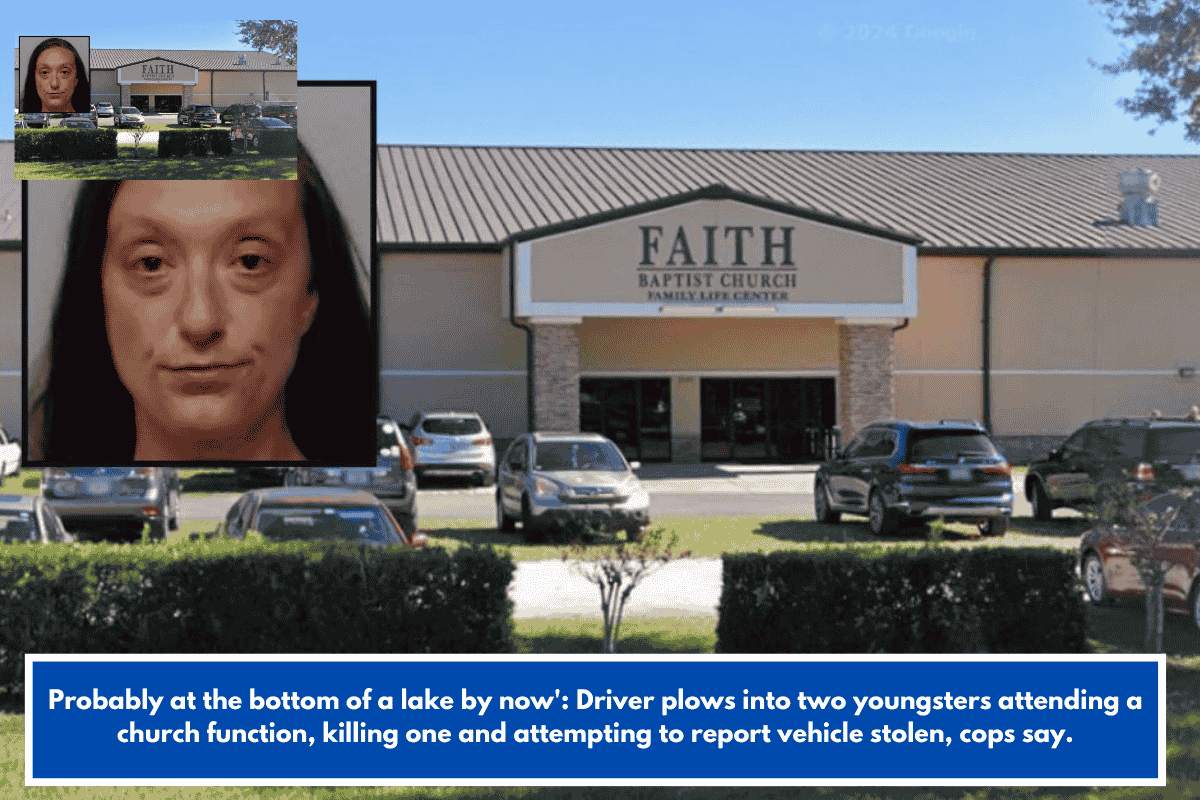 Probably at the bottom of a lake by now': Driver plows into two youngsters attending a church function, killing one and attempting to report vehicle stolen, cops say.