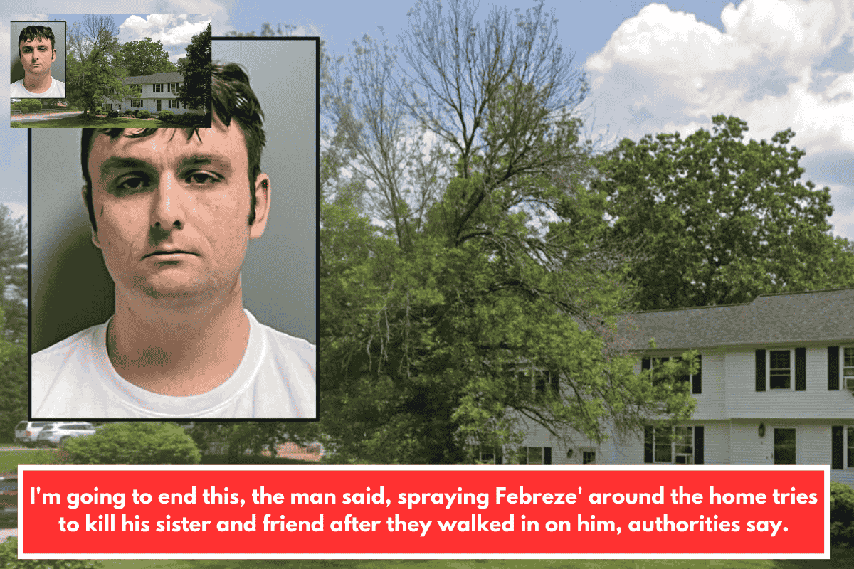 I'm going to end this, the man said, spraying Febreze' around the home tries to kill his sister and friend after they walked in on him, authorities say.