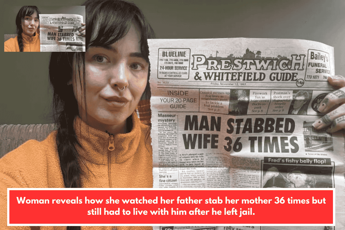 Woman reveals how she watched her father stab her mother 36 times but still had to live with him after he left jail.