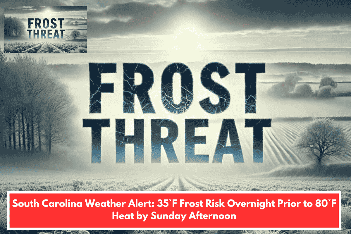 South Carolina Weather Alert: 35°F Frost Risk Overnight Prior to 80°F Heat by Sunday Afternoon