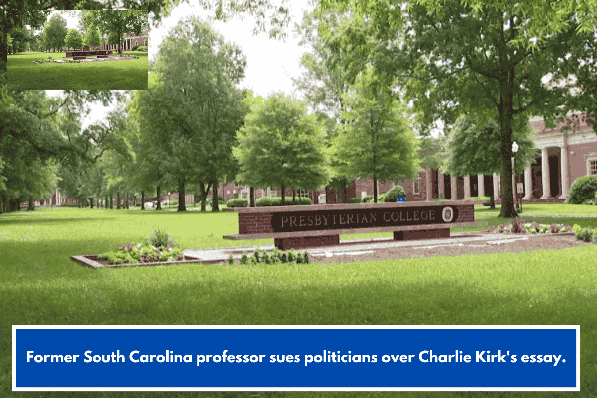 Former South Carolina professor sues politicians over Charlie Kirk's essay.