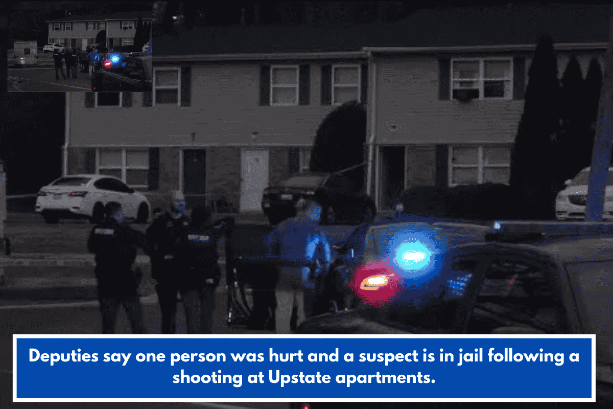 Deputies say one person was hurt and a suspect is in jail following a shooting at Upstate apartments.
