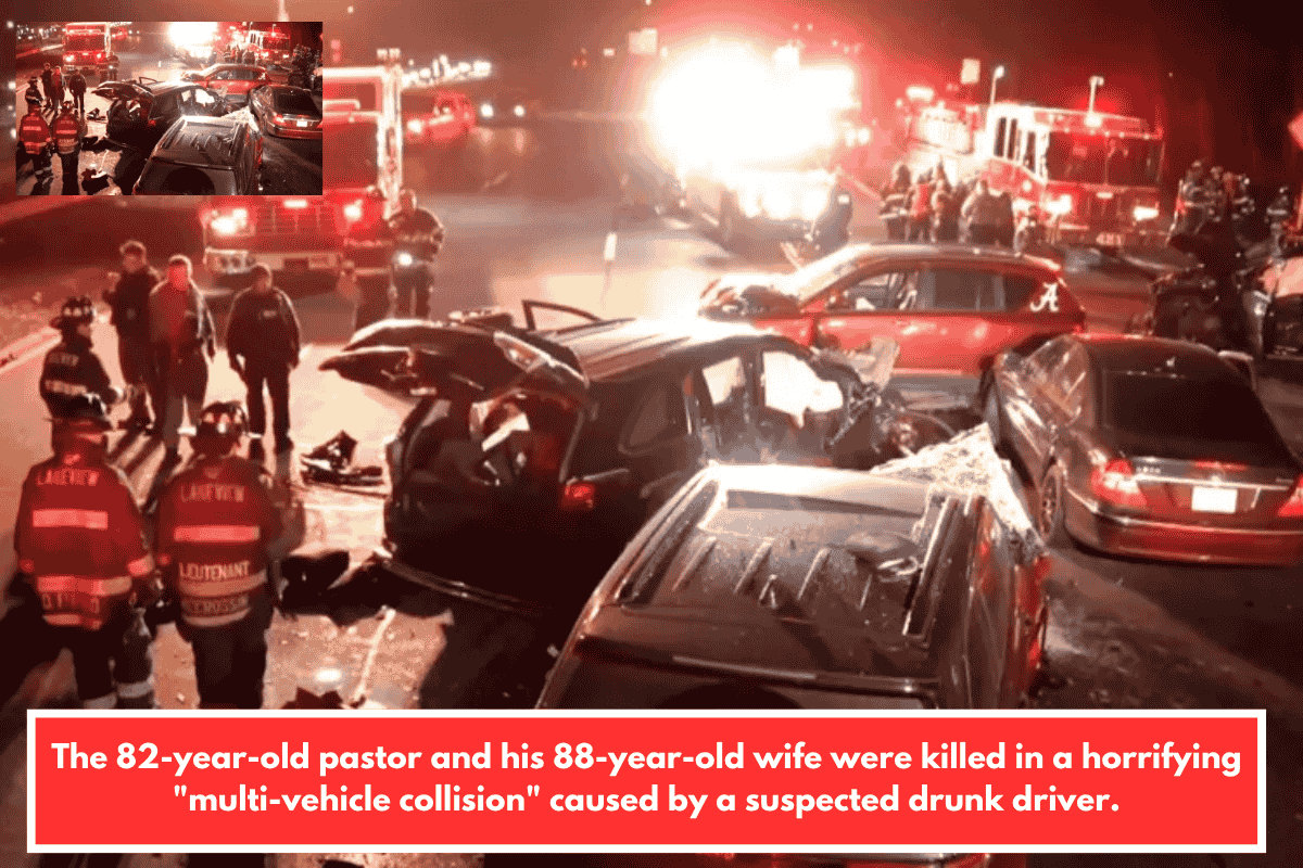 The 82-year-old pastor and his 88-year-old wife were killed in a horrifying "multi-vehicle collision" caused by a suspected drunk driver.