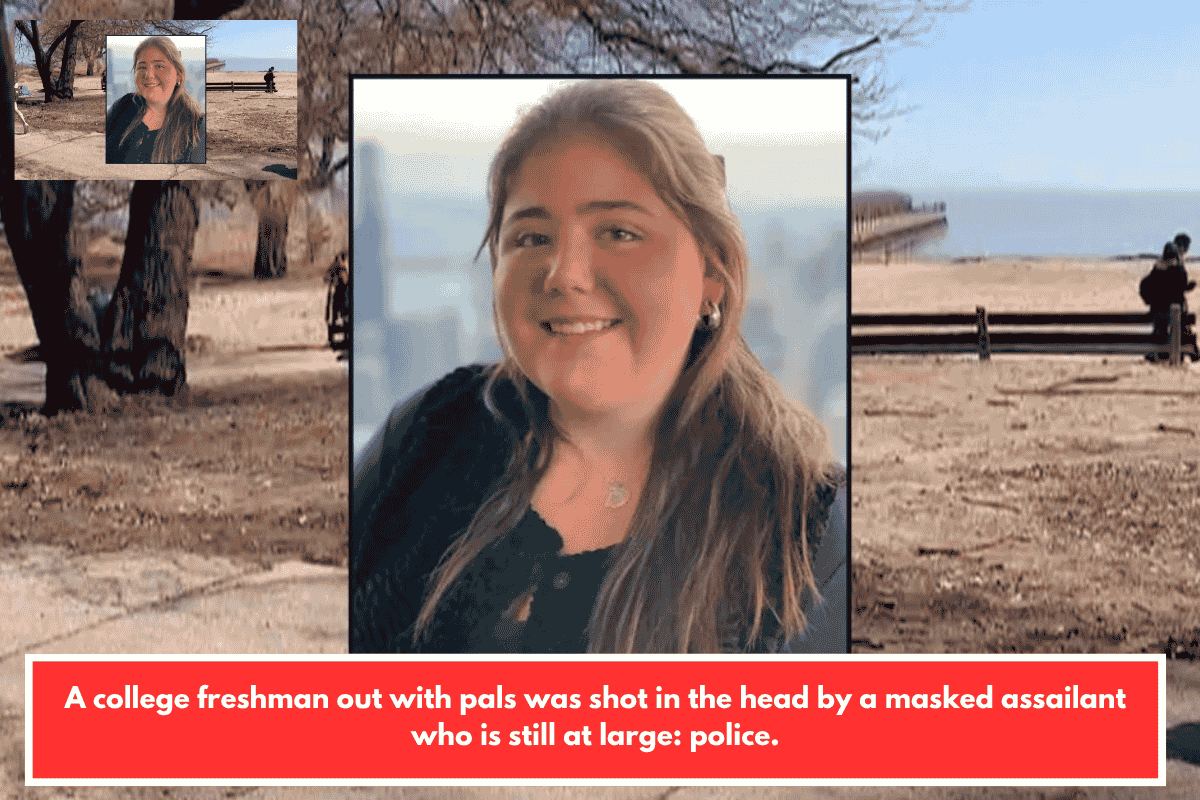 A college freshman out with pals was shot in the head by a masked assailant who is still at large: police.