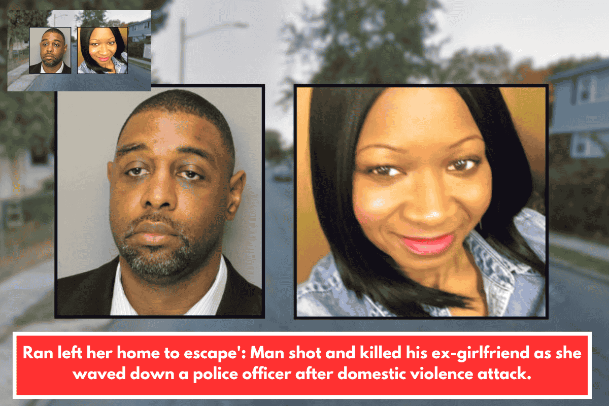 Ran left her home to escape': Man shot and killed his ex-girlfriend as she waved down a police officer after domestic violence attack.