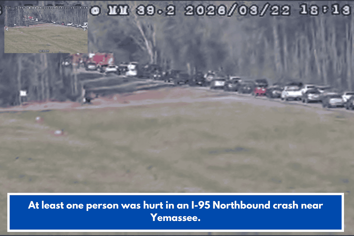 At least one person was hurt in an I-95 Northbound crash near Yemassee.