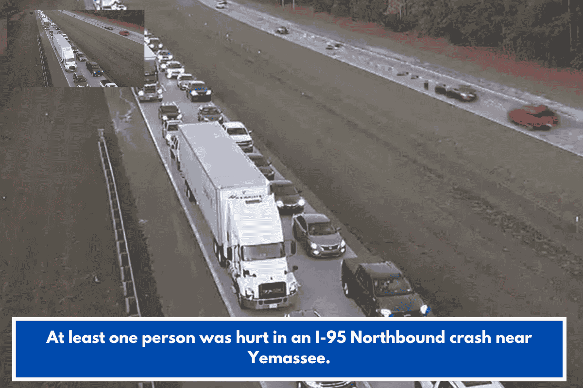 At least one person was hurt in an I-95 Northbound crash near Yemassee.