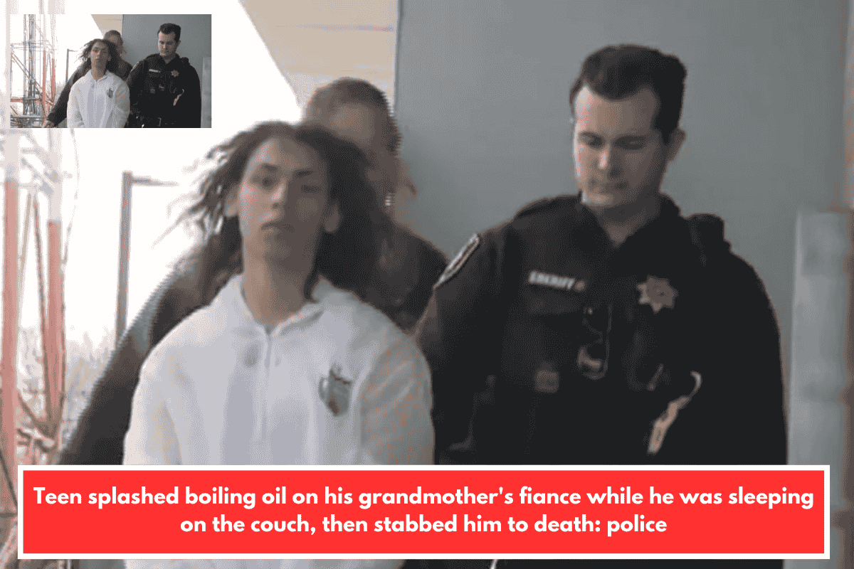 Teen splashed boiling oil on his grandmother's fiance while he was sleeping on the couch, then stabbed him to death: police