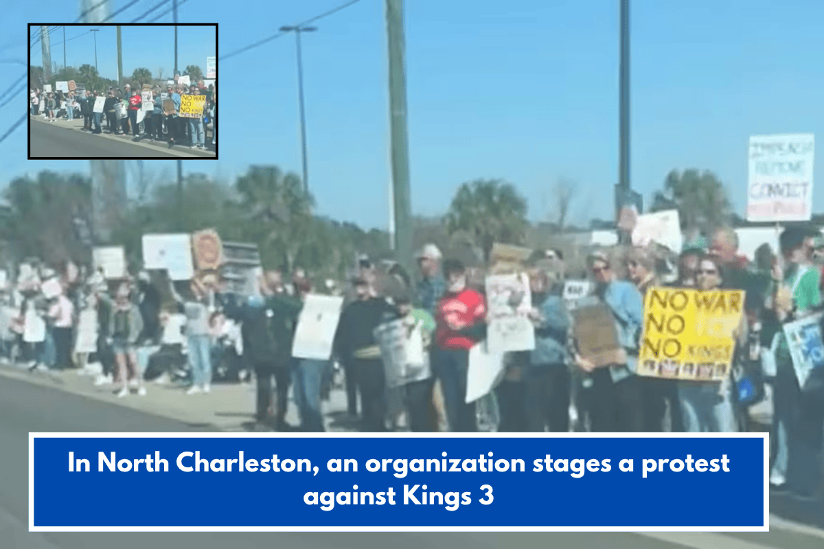 In North Charleston, an organization stages a protest against Kings 3