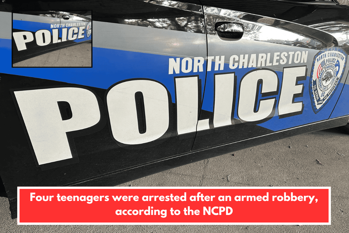 Four teenagers were arrested after an armed robbery, according to the NCPD
