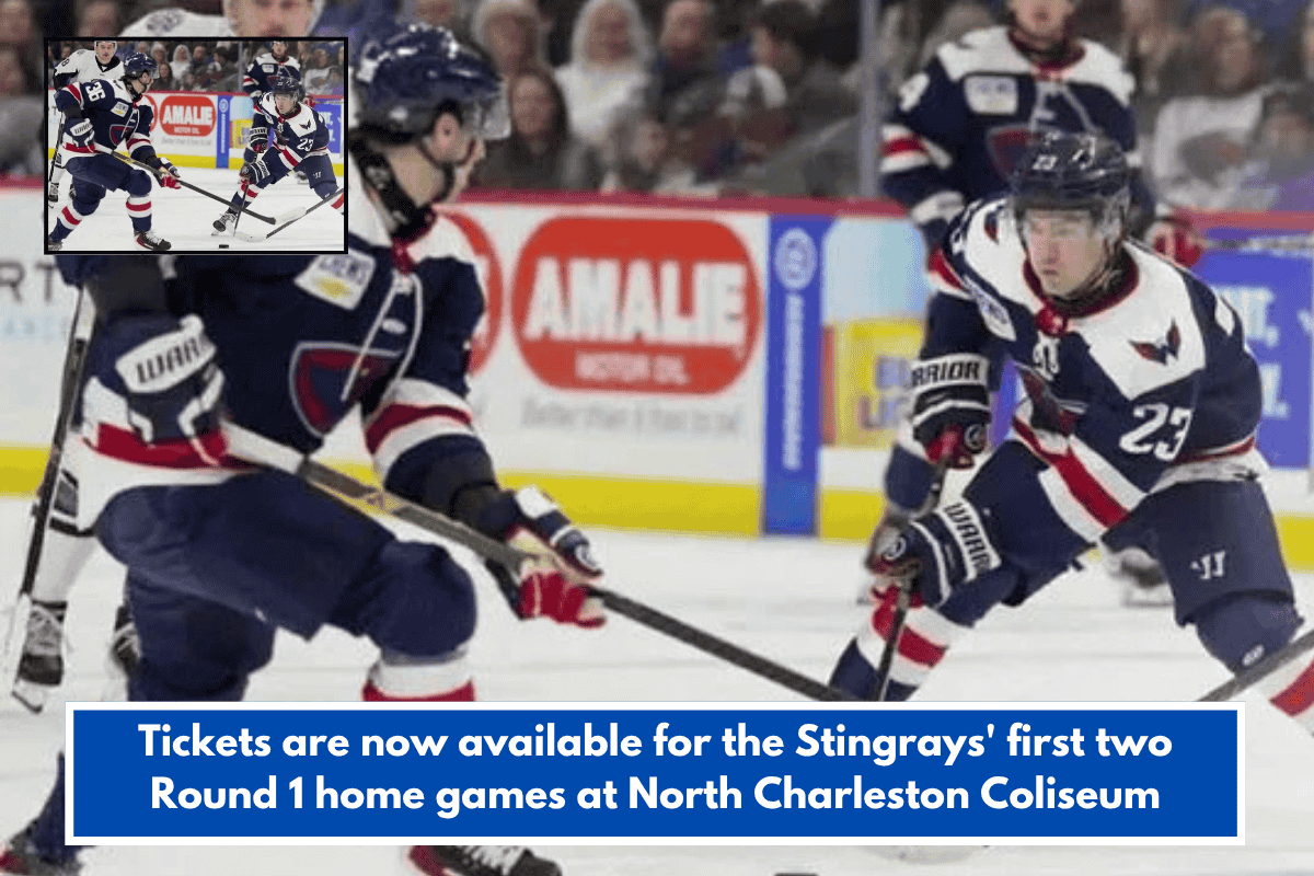 Tickets are now available for the Stingrays' first two Round 1 home games at North Charleston Coliseum
