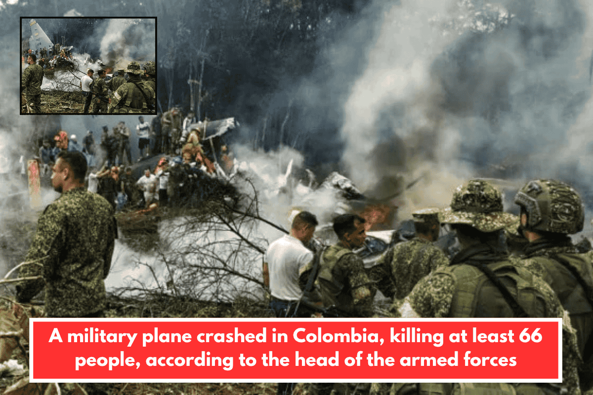 A military plane crashed in Colombia, killing at least 66 people, according to the head of the armed forces