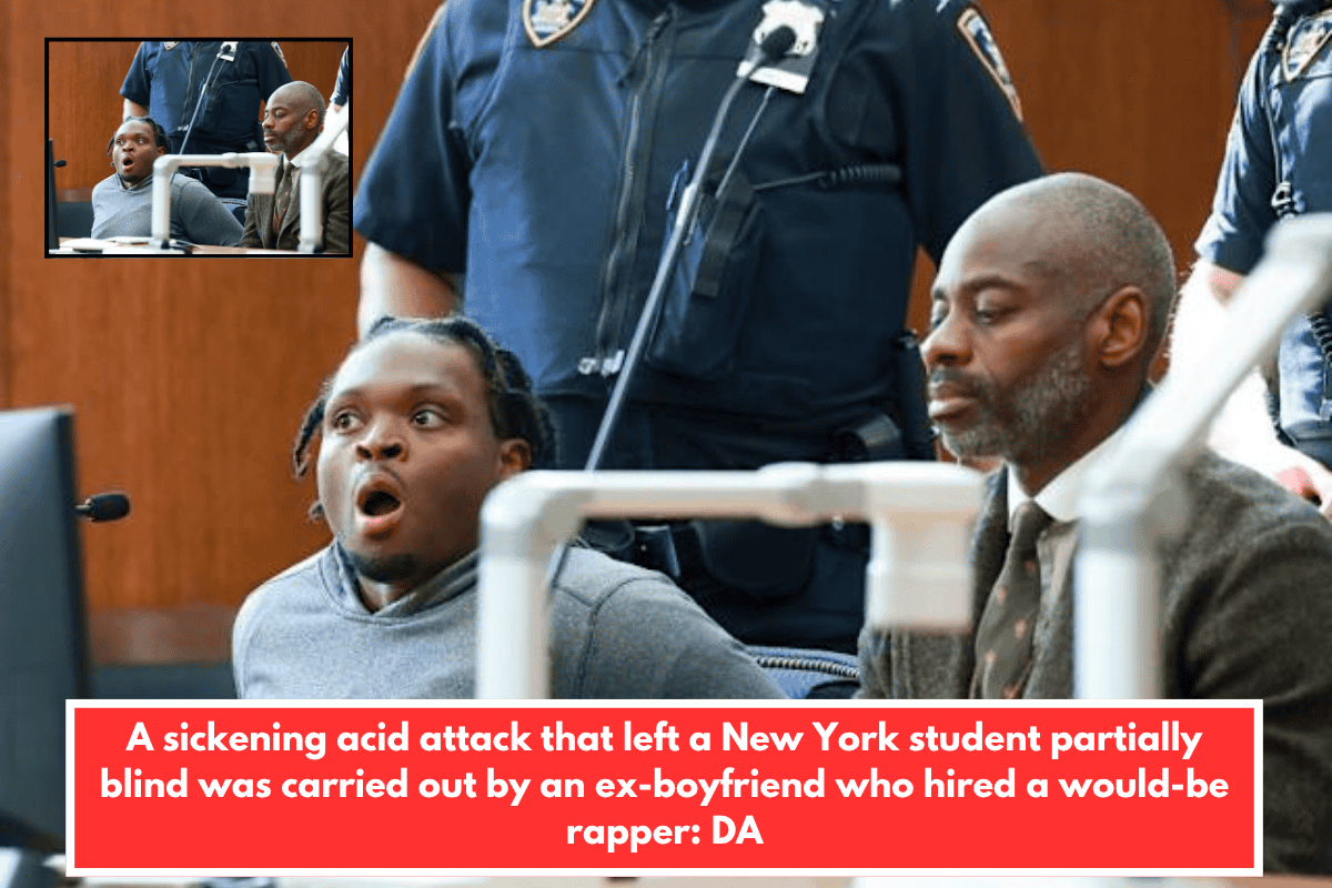 A sickening acid attack that left a New York student partially blind was carried out by an ex-boyfriend who hired a would-be rapper: DA