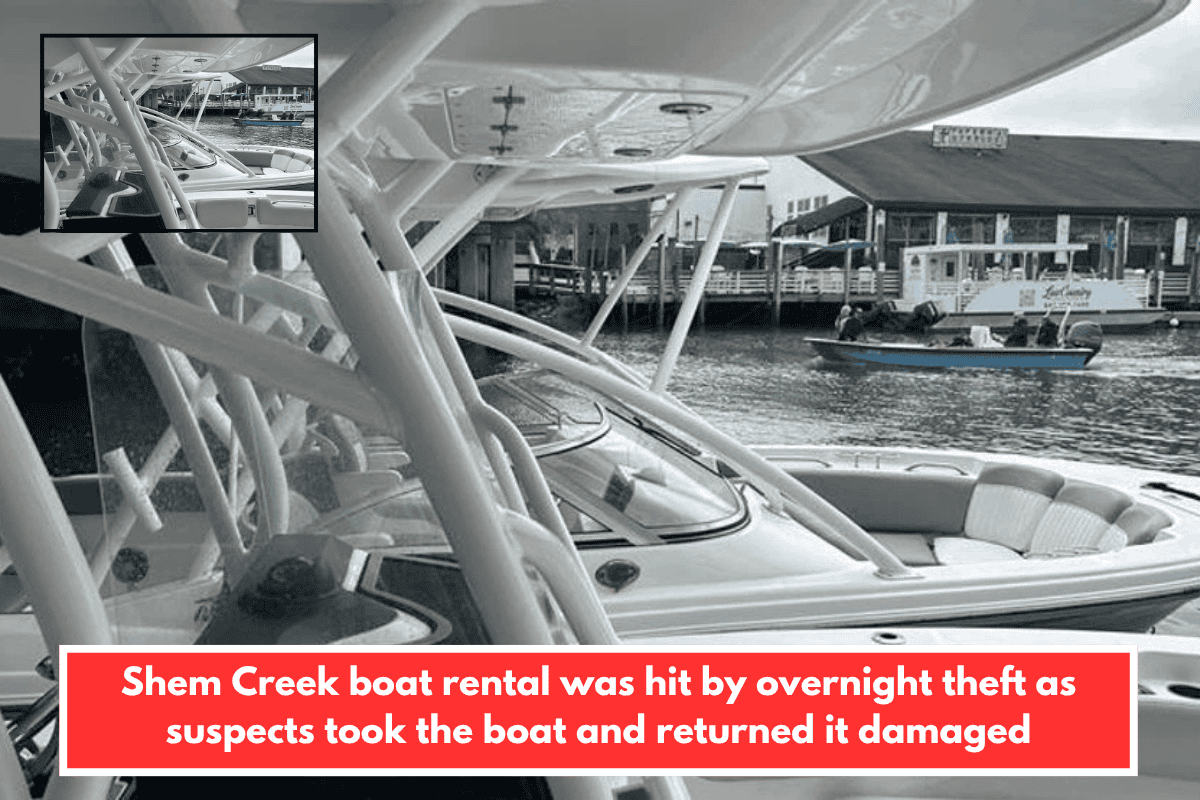 Shem Creek boat rental was hit by overnight theft as suspects took the boat and returned it damaged