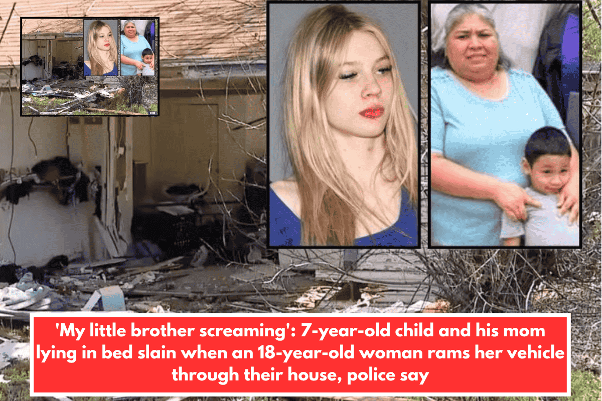 'My little brother screaming': 7-year-old child and his mom lying in bed slain when an 18-year-old woman rams her vehicle through their house, police say