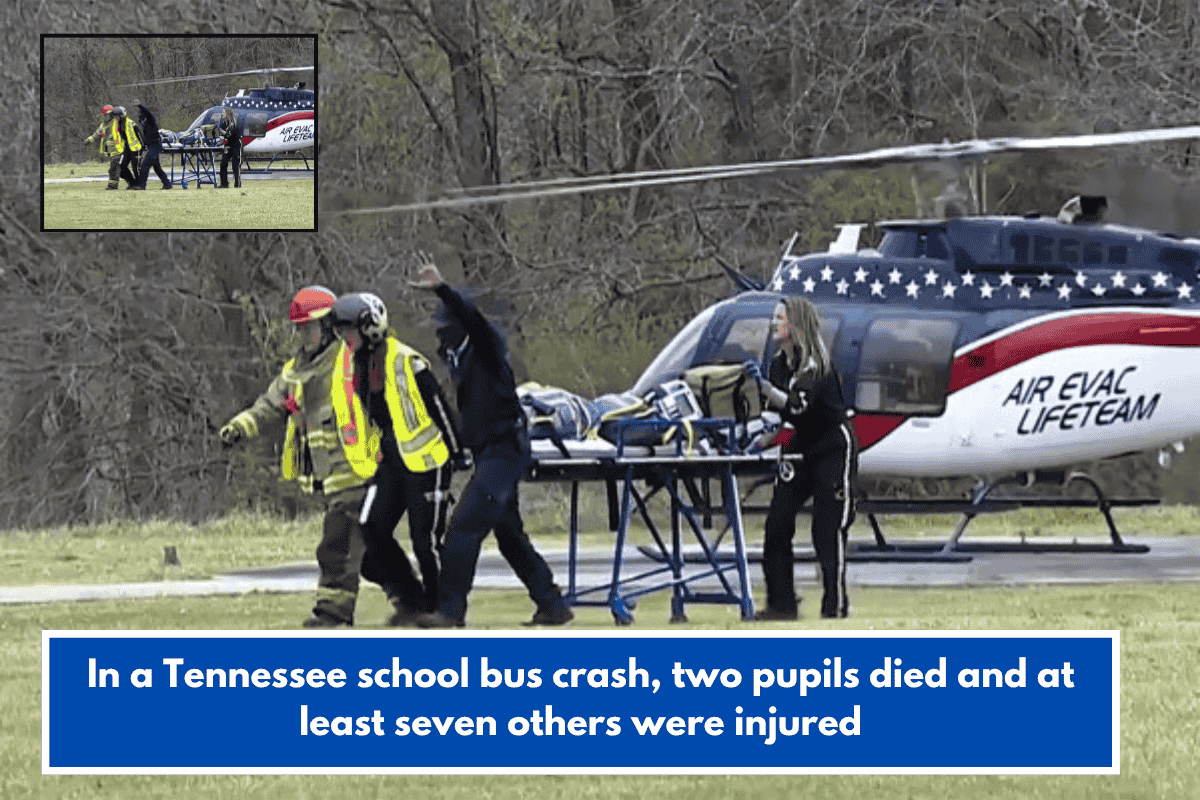 In a Tennessee school bus crash, two pupils died and at least seven others were injured
