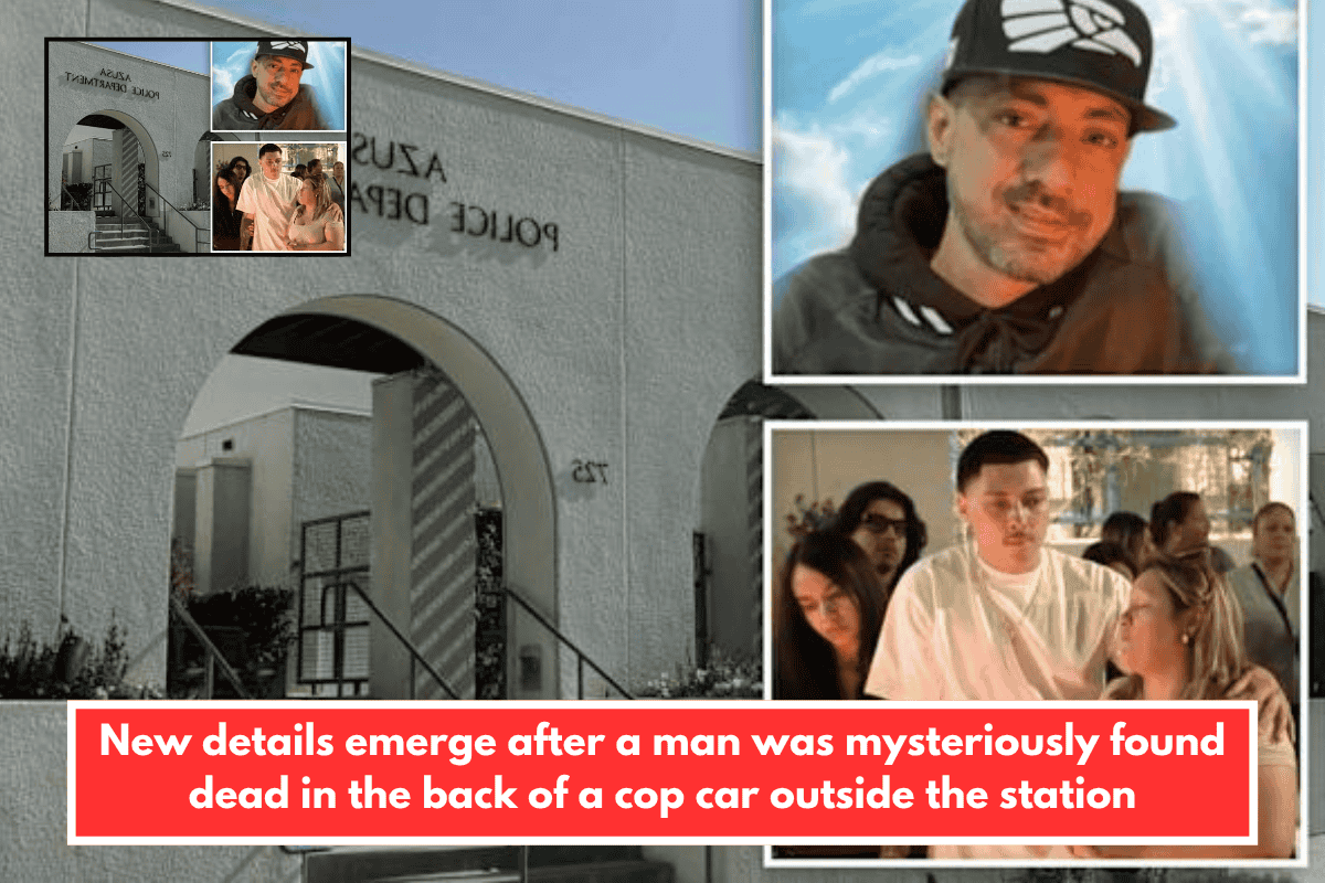 New details emerge after a man was mysteriously found dead in the back of a cop car outside the station